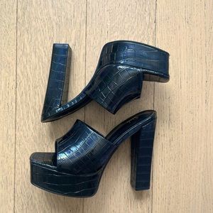 Black Platform Mules 37